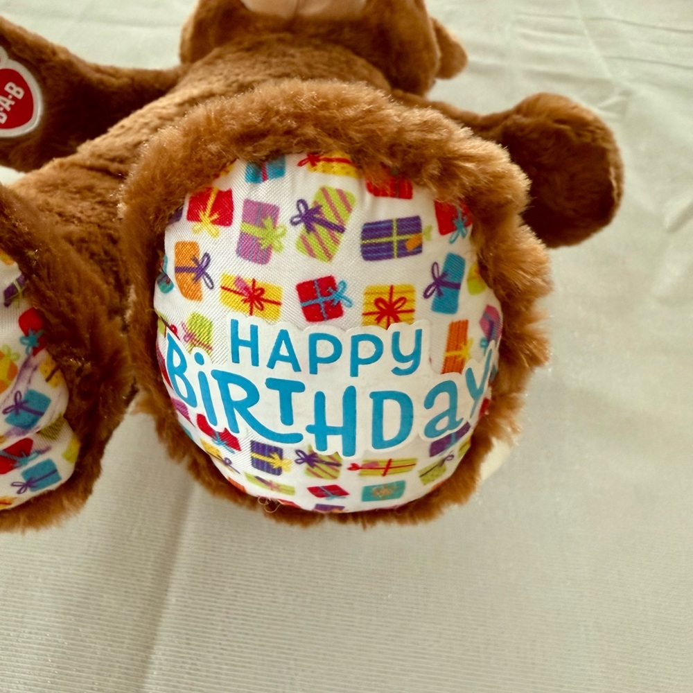 Build a Bear Workshop Happy Birthday Bear Plush Brown Teddy - Picture 3 of 8